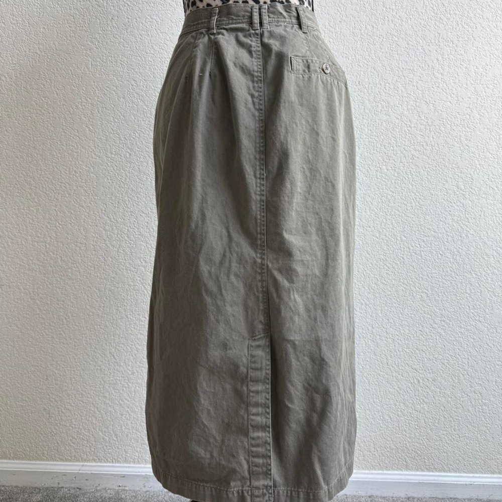 Liz Wear vintage green khaki maxi skirt - Picture 3 of 5